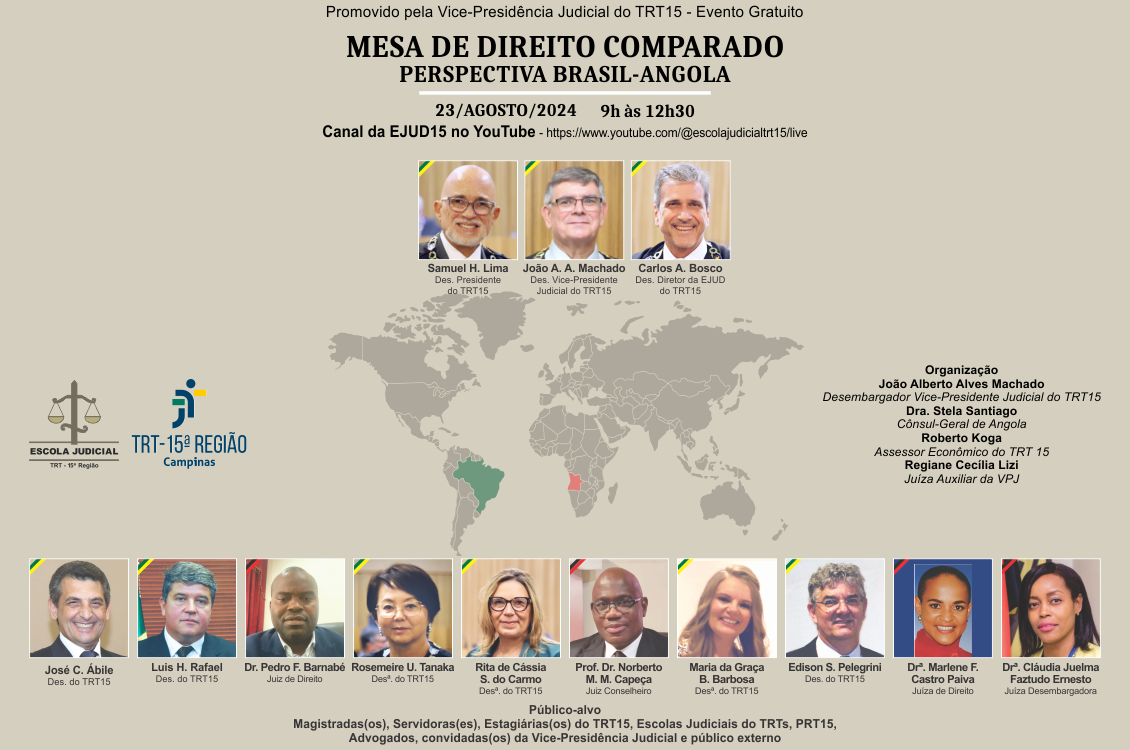 No momento, você está visualizando Mesa de Direito Comparado Brasil-Angola debate greve, direitos trabalhistas, direitos humanos e inclusão social