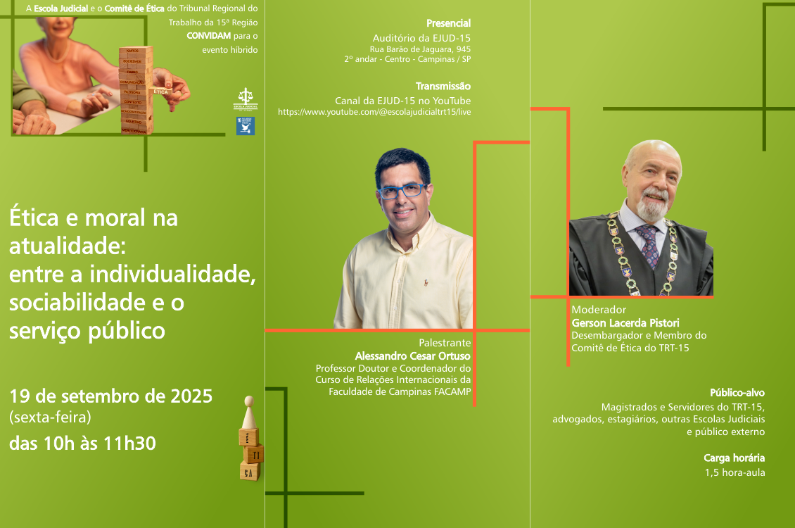 No momento, você está visualizando EJud-15 promove palestra sobre ética e moral na atualidade