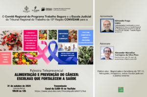 Leia mais sobre o artigo TRT-15 promove palestra sobre alimentação e prevenção do câncer com o nutricionista Alexander Pitas