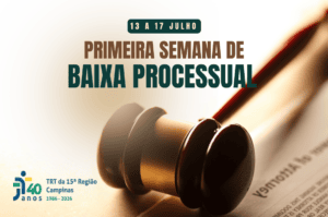 Leia mais sobre o artigo TRT-15 promove 1ª Semana de Baixa Processual entre os dias 13 e 17 de julho
