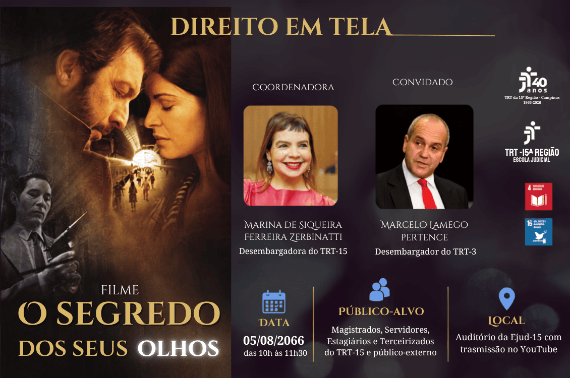 Leia mais sobre o artigo Direito em Tela debate o filme “O Segredo dos Seus Olhos” no dia 5 de agosto