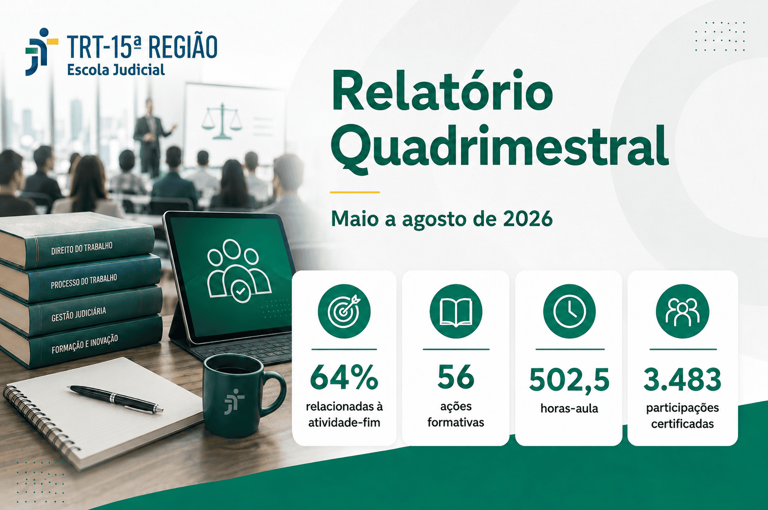 No momento, você está visualizando Escola Judicial amplia ações formativas e capacitações no segundo quadrimestre