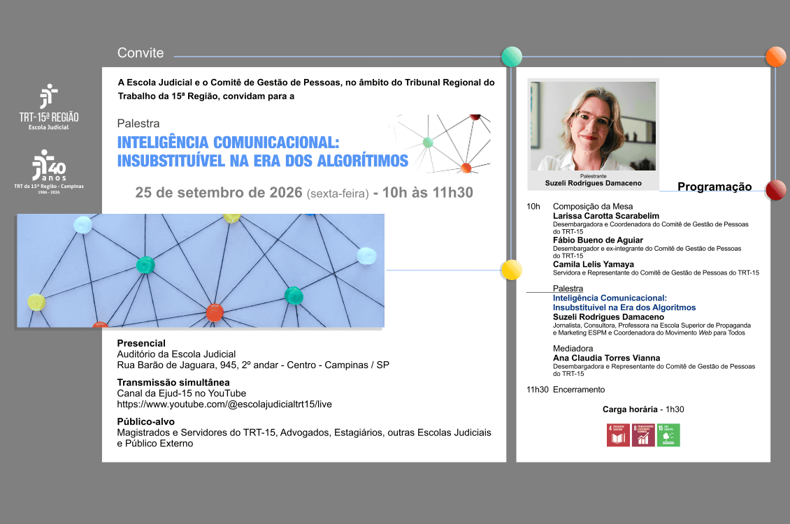 No momento, você está visualizando Palestra na EJud-15 aborda a inteligência comunicacional no serviço público